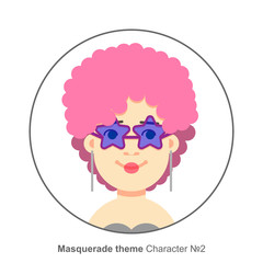 Character for disco theme. Colored avatar. Flat cartoon style.