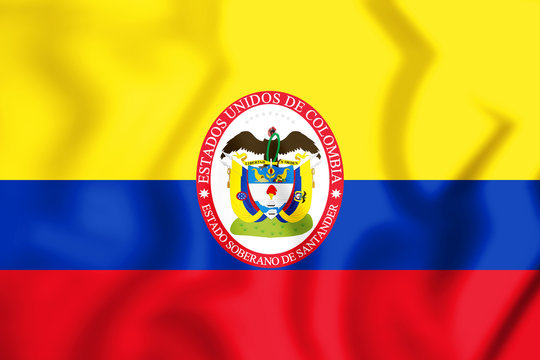 3D Flag of the Sovereign State of Santander, 1863-1886 (Colombia).