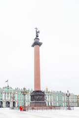 Fototapeta na wymiar Palace Square in St. Petersburg in the winter