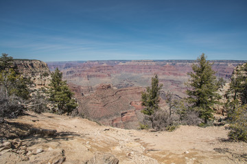 View of the Grand Canyon from the south rim in Arizona