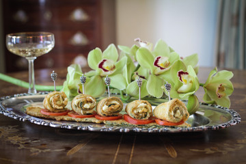 baked breaded zucchini with spicy mayonnaise