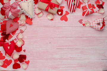 Happy Valentines Day love celebration in a rustic style isolated.