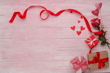 Happy Valentines Day love celebration in a rustic style isolated.