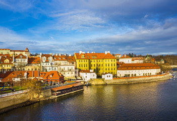 Fototapeta na wymiar View of Mala Strana over Vltava river