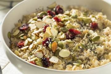 Healthy Organic Superfood Oatmeal Breakfast