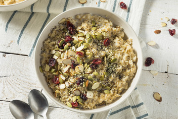 Healthy Organic Superfood Oatmeal Breakfast