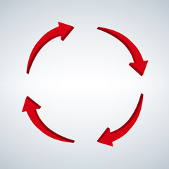 set of 4 3d recycle icons, infographic arrows