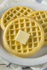 Brown Hot Freezer Waffles with Butter