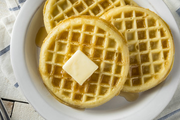 Brown Hot Freezer Waffles with Butter