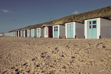 Standhäuser am Strand von Texel