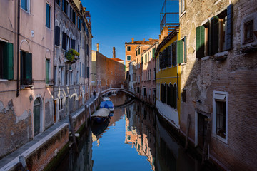 Fototapeta na wymiar One among numerous hidden gems of Venice-Bridge. Venice,Italy 2015.
