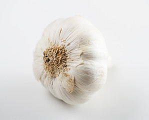Garlics on white background. Food Isolated.