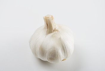 Garlics on white background. Food Isolated.