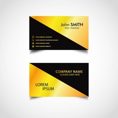 Golden Business Card Template, Vector, Illustration, Eps File