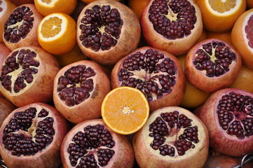 pomegranete and orange