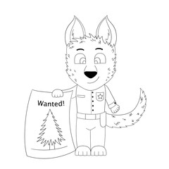 Dog policeman discovers a Christmas tree