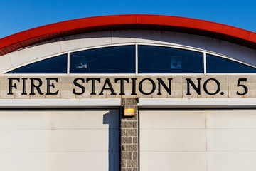 Obraz premium Fire Station Number Five sign