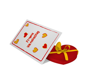 Valentinskarte mit deutschem Text 