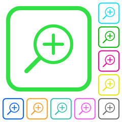 Zoom in vivid colored flat icons