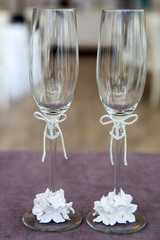 Beautiful still life champagne glasses