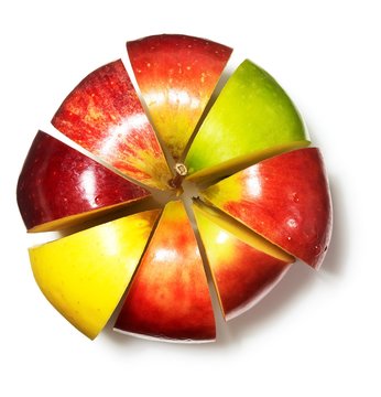 Top View Of Sliced Apple Pieces