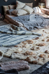 fur cushions in the interior