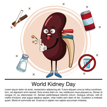World kidney day infographic cartoon icon vector illustration graphic design