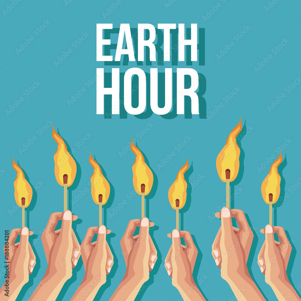 Poster Earth hour design icon vector illustration graphic