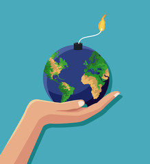 Earth hour design icon vector illustration graphic