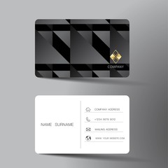 Fototapeta na wymiar Black and white business card template design. With inspiration from the abstract. Contact card for company. Two sided on the gray background. Vector illustration. 