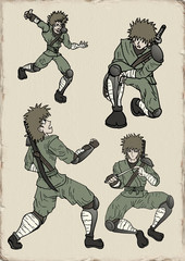 vintage warrior illustration