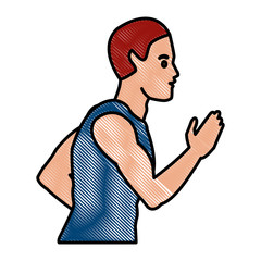 Fitness man running icon vector illustration graphic design