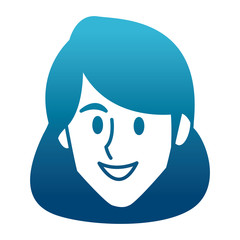 Obraz na płótnie Canvas Woman face smiling cartoon icon vector illustration graphic design