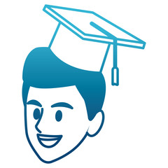 Student man with graduation hat icon vector illustration graphic design
