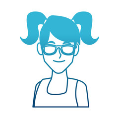 Young woman with sunglasses icon vector illustration graphic design