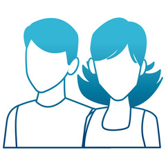 Young couple avatar icon vector illustration graphic design