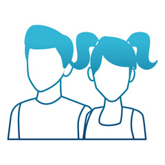 Young couple avatar icon vector illustration graphic design