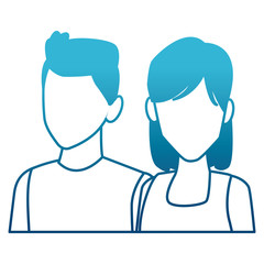 Young couple avatar icon vector illustration graphic design