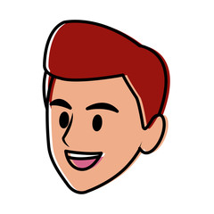 Young man face cartoon icon vector illustration graphic design