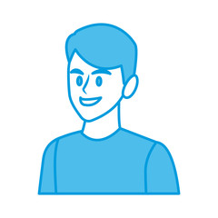 Young man face cartoon icon vector illustration graphic design