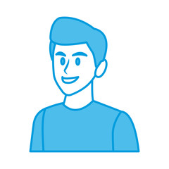 Young man face cartoon icon vector illustration graphic design