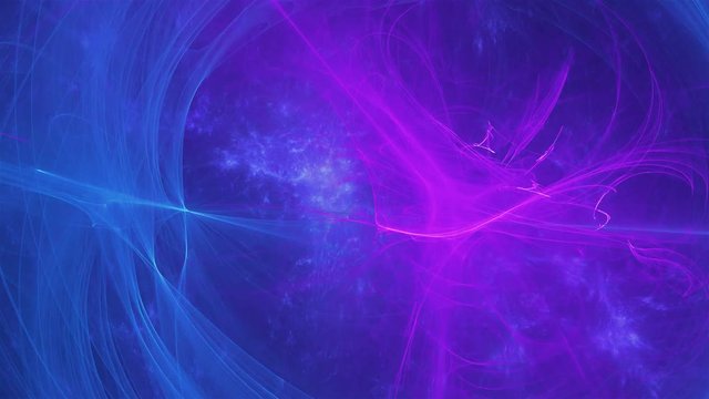 Futuristic Modern Dynamic Animation with dark Blue Background with rotation. Nebula cosmic space. High quality and high resolution rendering . Fractal animation. Abstract pattern. Zoom effect.