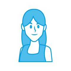 Woman face smiling cartoon icon vector illustration graphic design