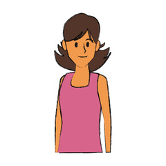 Woman face smiling cartoon icon vector illustration graphic design