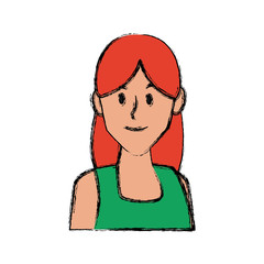 Woman face smiling cartoon icon vector illustration graphic design