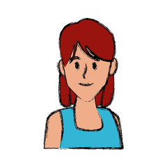 Woman face smiling cartoon icon vector illustration graphic design