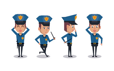 Police officer icons cartoon icon vector illustration graphic