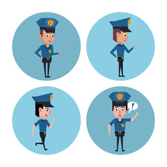 Police officer icons cartoon icon vector illustration graphic
