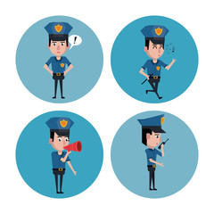 Police officer icons cartoon icon vector illustration graphic