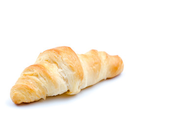 Simple Fluffy Crescent Roll on a Isolated White Background